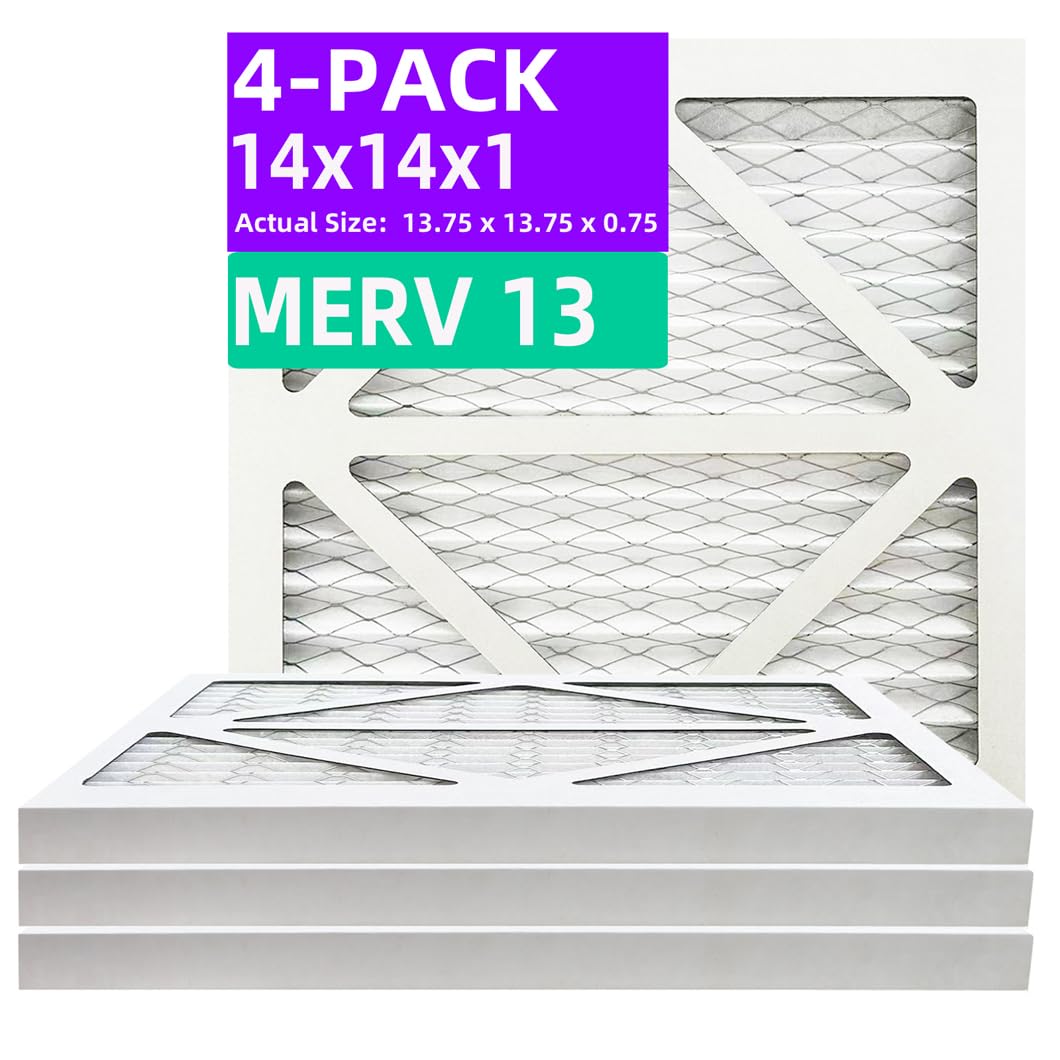 Filtro dell'aria pieghettato MERV 13 (4 pezzi) 14 x 14 x 1 (dimensioni effettive: 35 x 35 x 1,9 cm) MPR 1900 e FPR 10, filtri aria forno