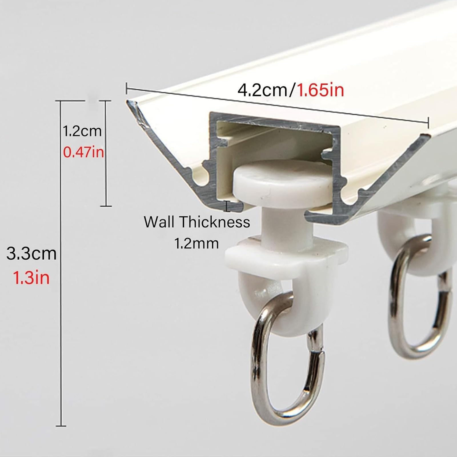 Baton Draw White Traverse Rod 30-48 inch