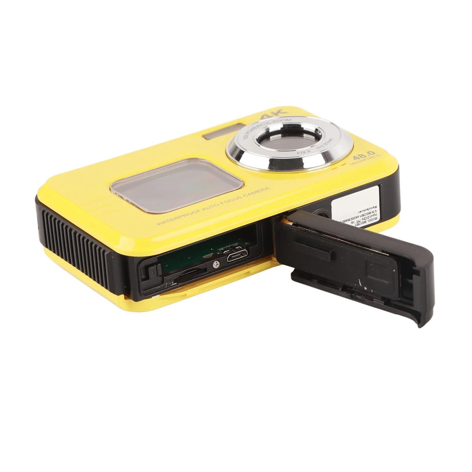 Macchina Fotografica Di Sport Subacquea 48MP 4K Uscita Video Zoom Digitale 16X Anti Shake Impermeabile Vlog Cattura Facilmente Momenti Meravigliosi(Yellow)
