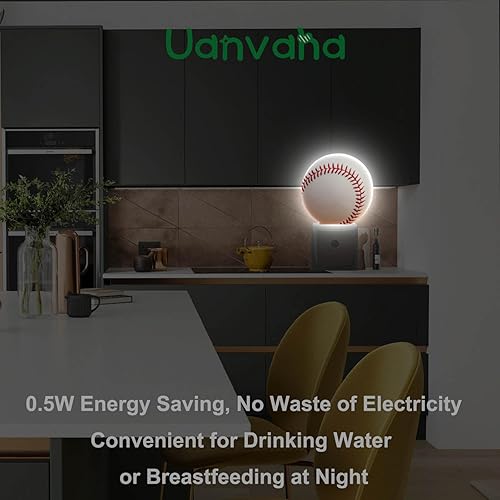 Miniatura 5 de Uanvaha Luz nocturna decorativa de béisbol para el hogar, temática deportiva, cordones de béisbol blancos y rojos, cordones de softbol, luces