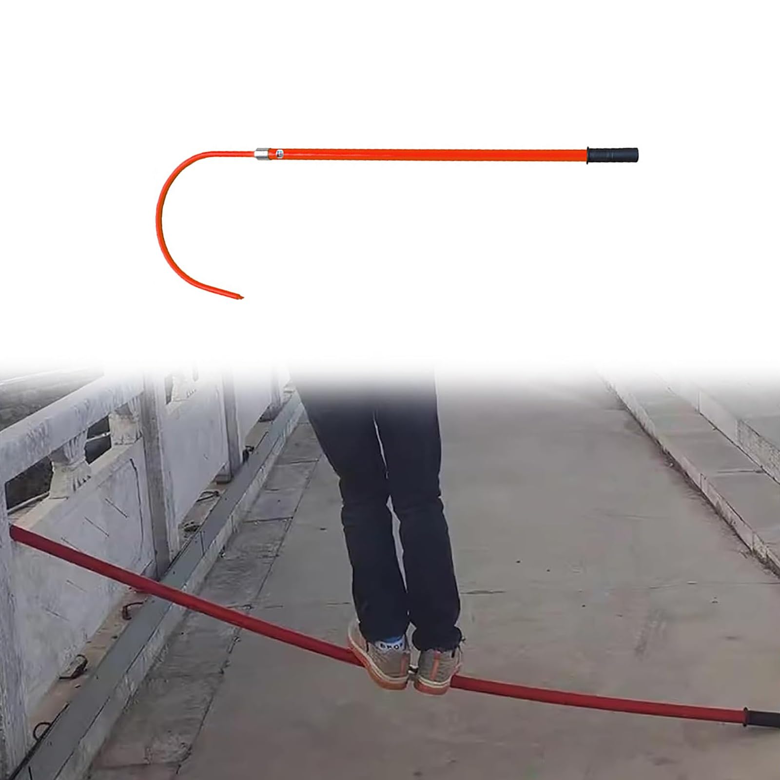 MSHGSKU High Voltage Insulated Rescue Hook - 16" Fiberglass Safety Pole for Electricians & Firefighters, 1m/3.2ft, Ideal for Pool Rescue & Emergency Situations (Red)