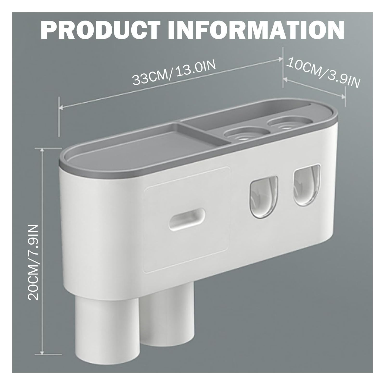 Portacepillos de Dientes Soporte de Pared for cepillos Dientes con dispensador automático Pasta, Organizador baño sin Taladro Vaso de Enjuague bucal Reutilizable(2 Cups)