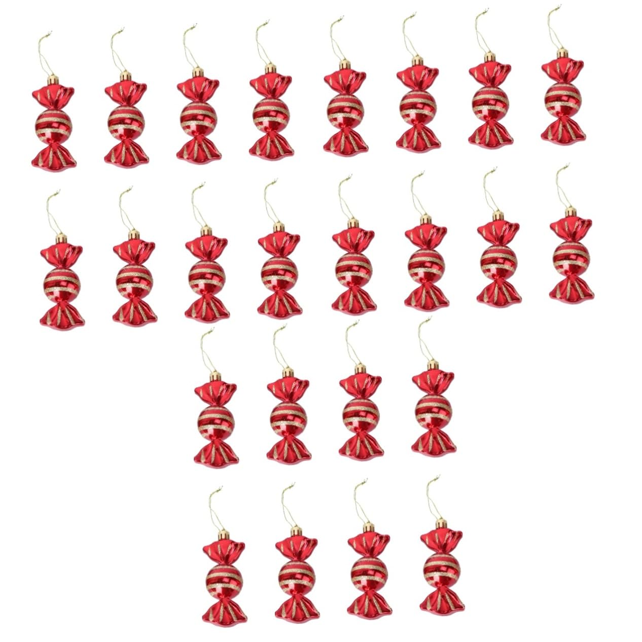 ifundom 24stücke Teiliges Weihnachtsanhänger Zuckerstangenform Stilvolle Weihnachtsbaum-Dekorationen Für Festliches Für Feiern Und Partys
