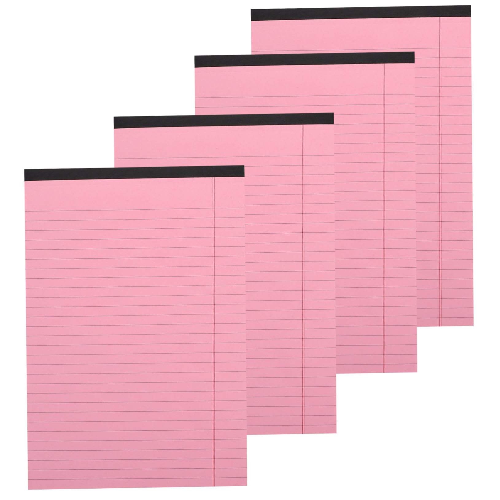 Angoily 4 Stück Rosa A4 Notizbücher mit Linierten Seiten und Abreißbarem Papier Horizontal im Querformat für Büroarbeit und Schule Praktisches Schreibheft mit Geteilten Spalten