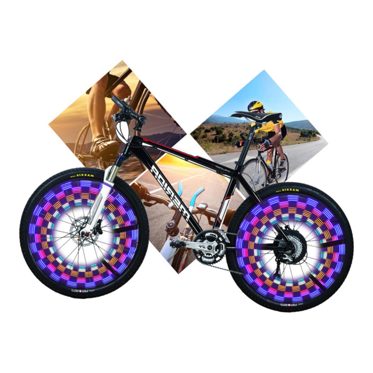 BESPORTBLE 2 Pz Accessori per Biciclette luci per Mountain Bike Bicicletta Luce per Mountain Bike luci Ruota a LED Luce della Ruota a LED Luce spke per Bici di Notte parlava Chiaro Raggi