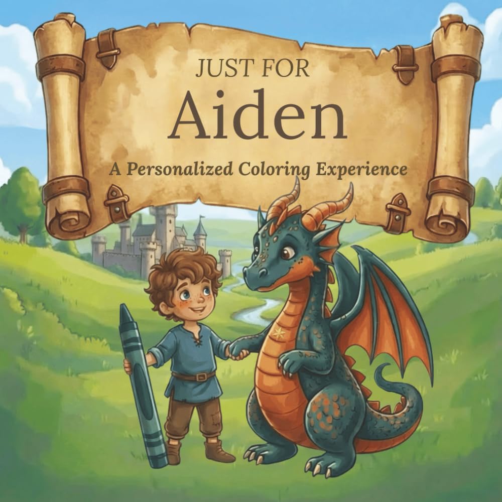 Just for Aiden: A Personalized Coloring Experience: 50 total coloring pages | 28 coloring pages featuring Aiden's name | 22 coloring pages themed for boys (Personalized Coloring Book Series)