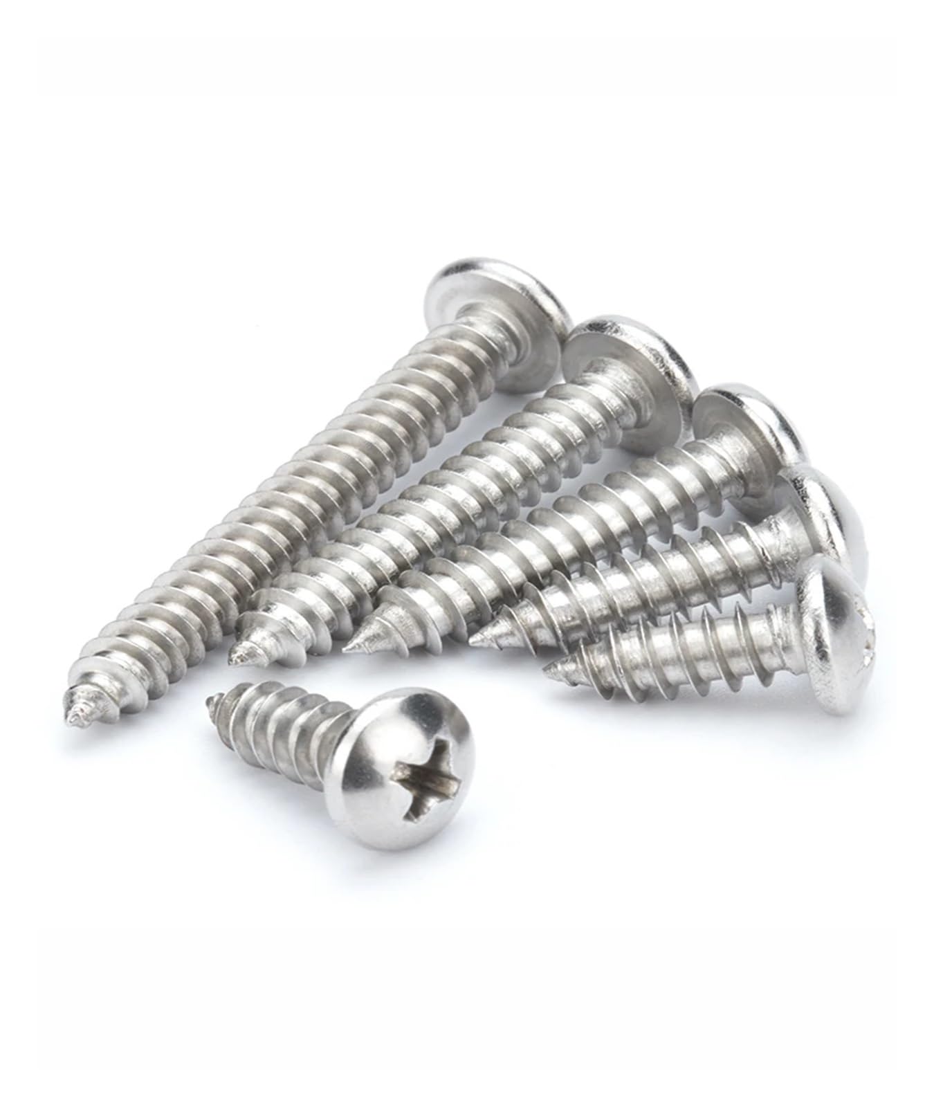 Tornillos Tornillos autorroscantes Tornillo de ace Tornillos autorroscantes con cabeza plana y ranura en M2 M2.2 M2.5 Tornillos autorroscantes de cabeza redonda de acero inoxidable 304(M2x4mm 50pcs)