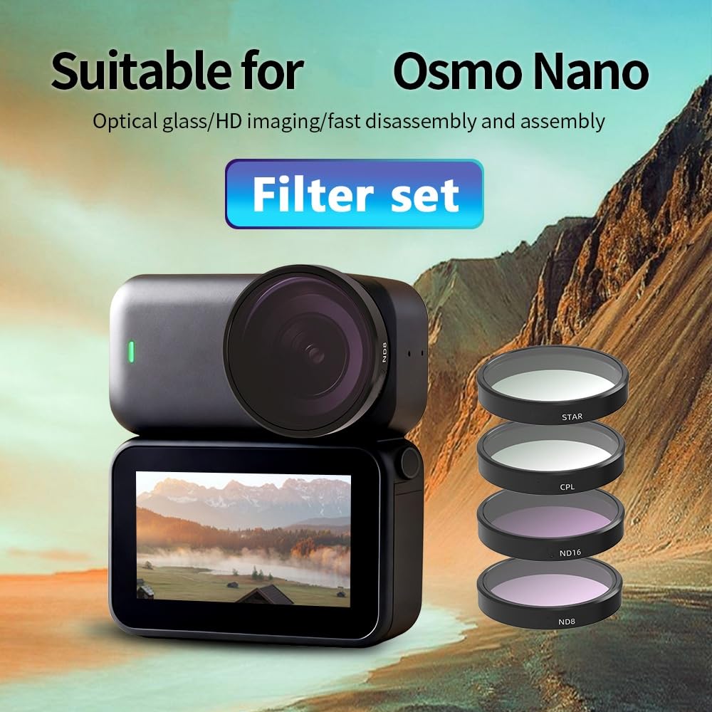 Dla DJI Osmo Nano, filtry CPL polaryzacyjny ściemniacz ND8/16/32/64/PL filtr redukcyjny światła UV, osłona obiektywu aparatu, akcesoria do zestawu folii Osmo Nano (UV+CPL+STAR+NIGHT+ND8+16+32+64)