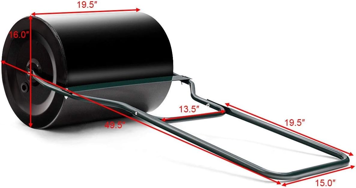 review Custpromo Heavy Duty Poly Push Tow Lawn Roller Filled W/Water