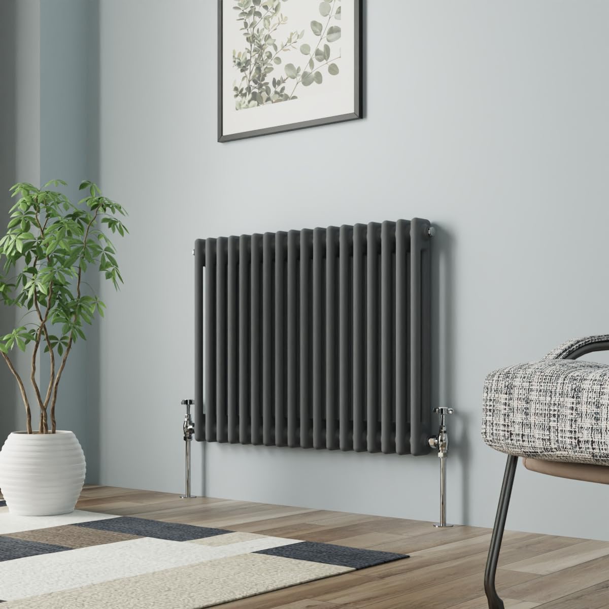 Nrg Anthracite 600X830 Cast Iron Horizontal Radiator 2 Column Rads