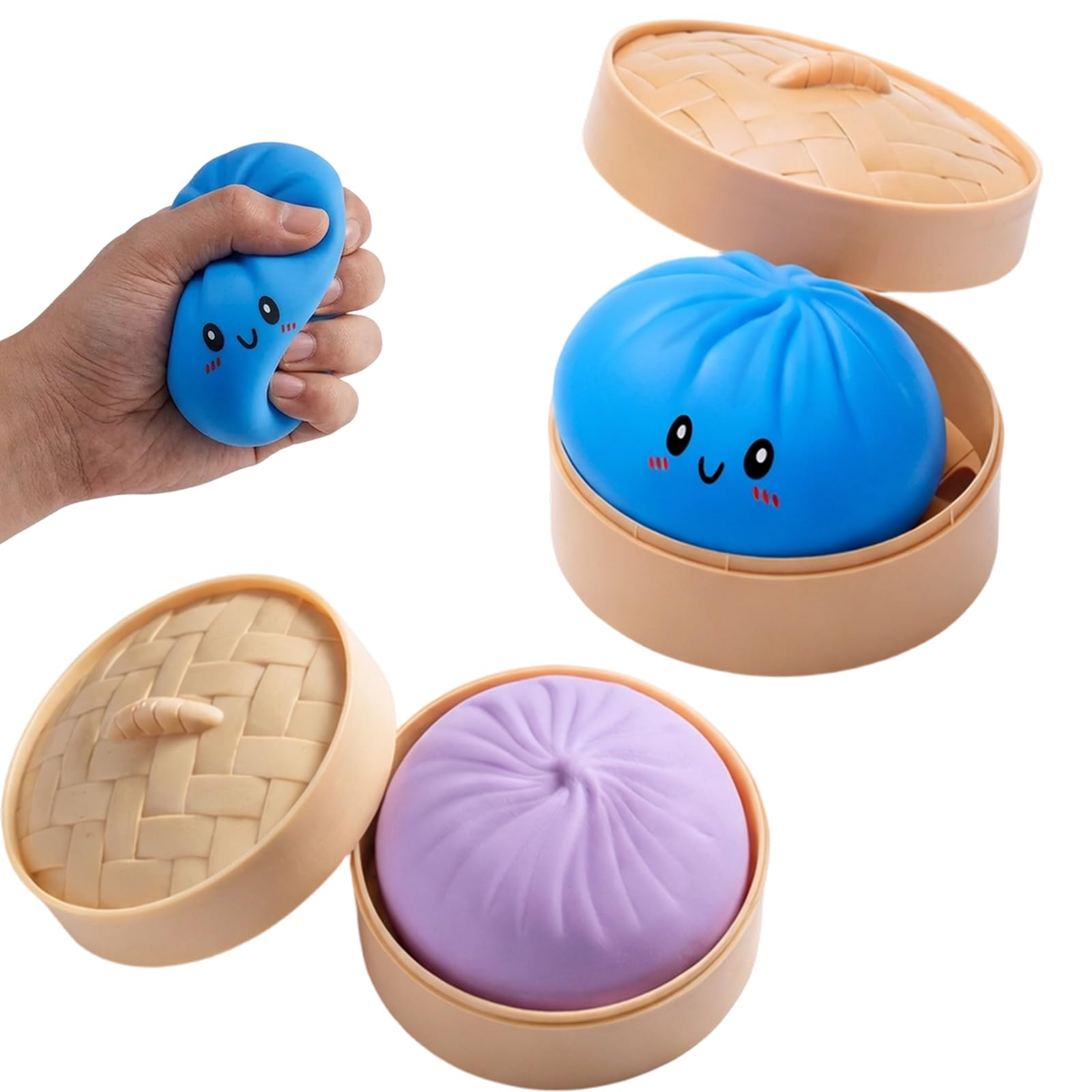 Dumpling Fidget, 2 Pcs Fidget Toys for Anxiety Relief, Dumpling Fidgets for Office Stress Management, Soft Toy for Adults and Collectors