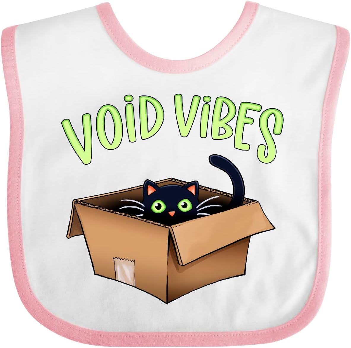 inktastic Void Vibes- Black Cat in a Box Baby Bib