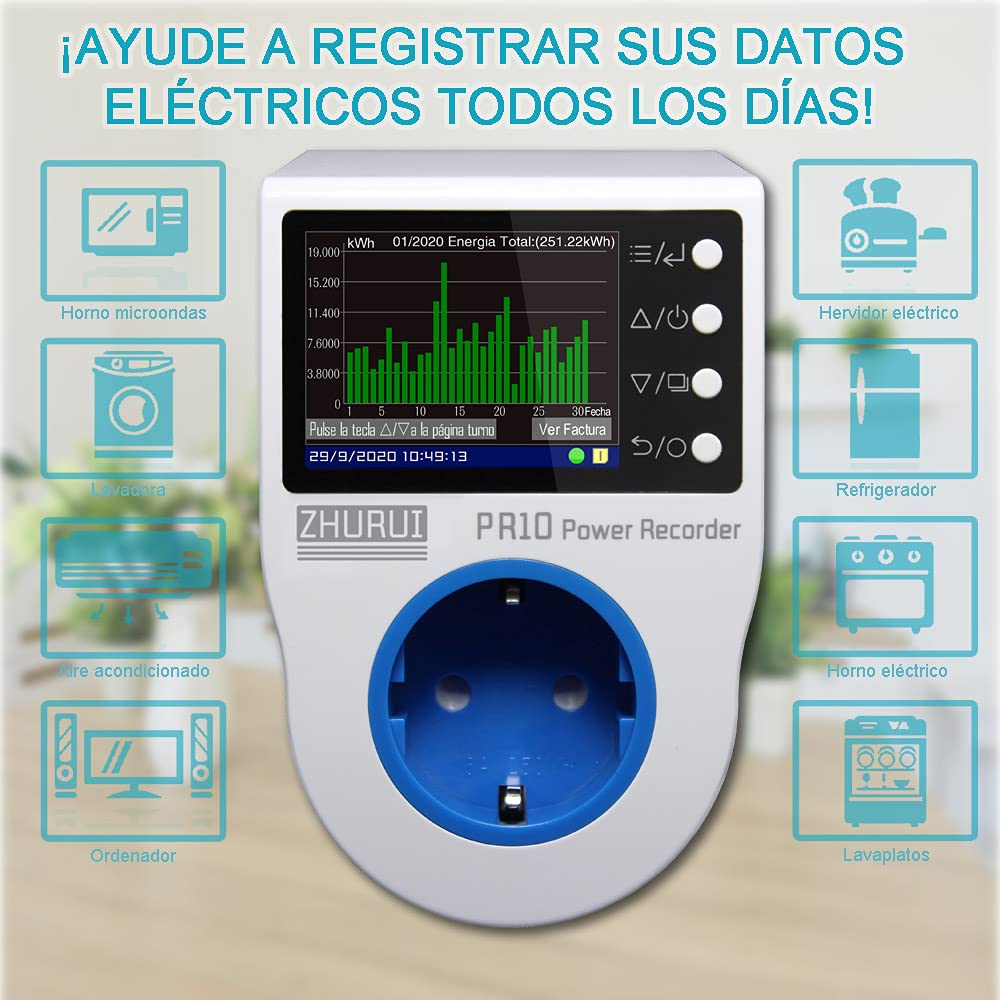 ZRPR10-C EU16A Medición de energía del enchufe/enchufe del medidor de energía/medidor de electricidad