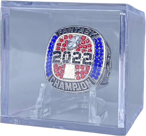 Miniatura 2 de Anillo de trofeo de campeonato de fútbol de fantasía 2022  vitrina incluida  Premio al campeón de la liga de fútbol de fantasía