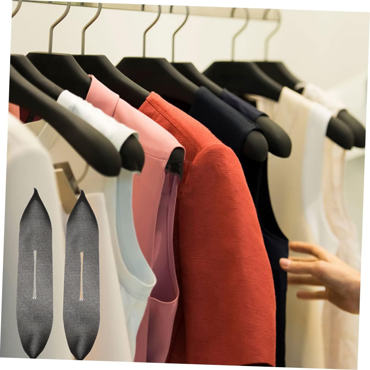 Amosfun 250pcs Clothes Hanger Clips Hanger Sponge Cover for Sweater Non-Slip Pad Protective Cover