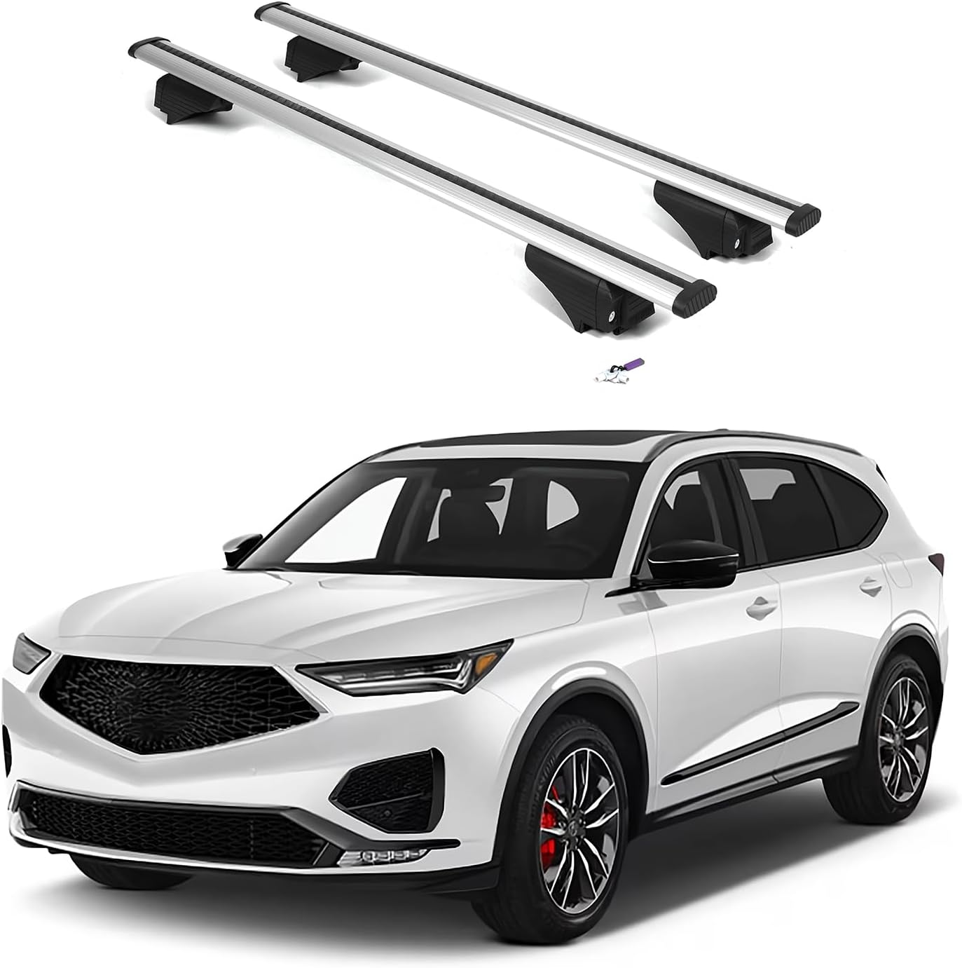 ERKUL Roof Rack Cross Bars for Alfa Romeo Stelvio 2017-2026 | Anti-Theft Lock Aluminum Crossbars for Rooftop, Cargo Carrier, Luggage, Kayak, Canoe, Bike | Black
