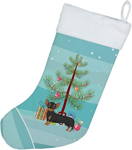 Miniatura 2 de Caroline's Treasures CK3816CS Chiweenie Black and Tan Christmas Tree Christmas Stocking Fireplace Hanging Stockings Christmas Season Party Decor