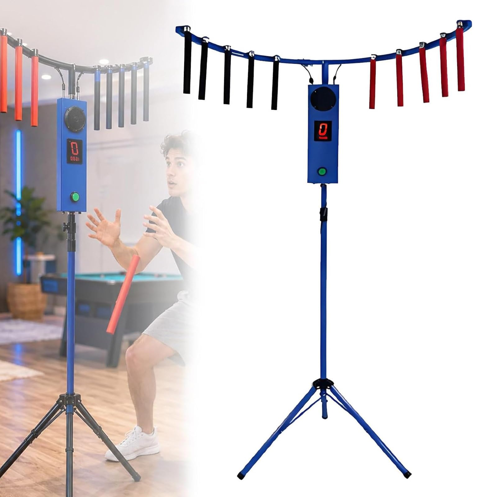 Macchina Arcade Di Riflessi, Catch Stick Con LED E Velocità Regolabile | Con Musica e Telecomando per Feste, Eventi, Bar, Noleggio e Attività Ricreative(Blue)