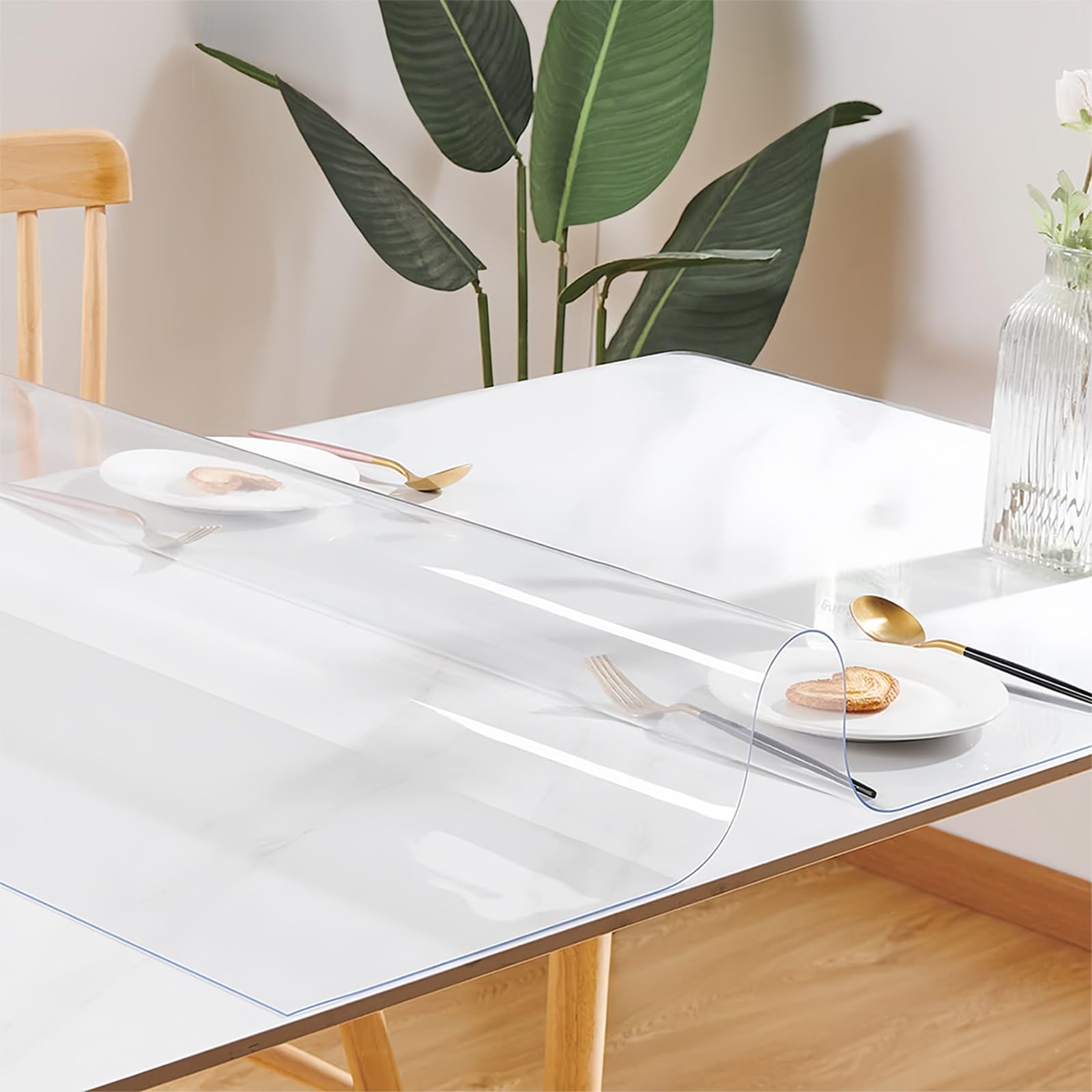 Clear Desk Mat, Clear Writing Desk Pad, 1mm Thick Plastic Table Cover Protector, Waterproof Non-Slip Clear Tablecloth Cover for Home and Office Computer Desk(170cm x 240cm)