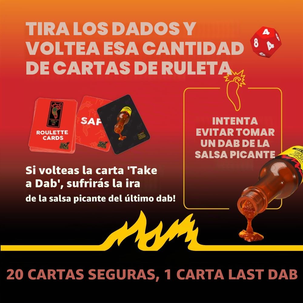 Wilder Hot Ones Ruleta – Salsa Picante incluida – Un Juego de Fiesta Push Your Luck