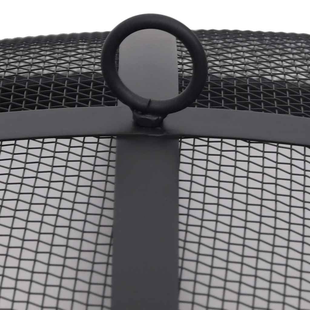 Garten-Feuerschale mit Grill Edelstahl 76 cm, inklusive Schürhaken, Eisen-Bratrost und Feuerschutzdeckel, hitzebeständiger Stahl, Funkenflugschutz, für Terrasse und Hinterhof