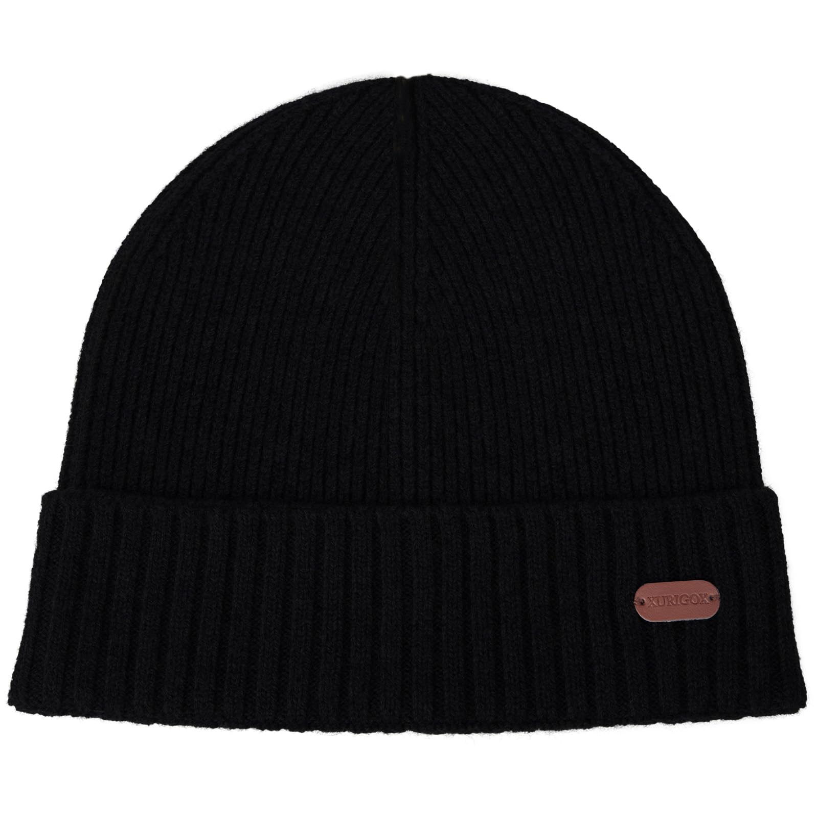 XURIGOX100% Merino Wool Beanie for Men & Women,Ribbed Knitted Winter Hat,Warm & Soft Stylish Toboggan Skull Caps for Cold