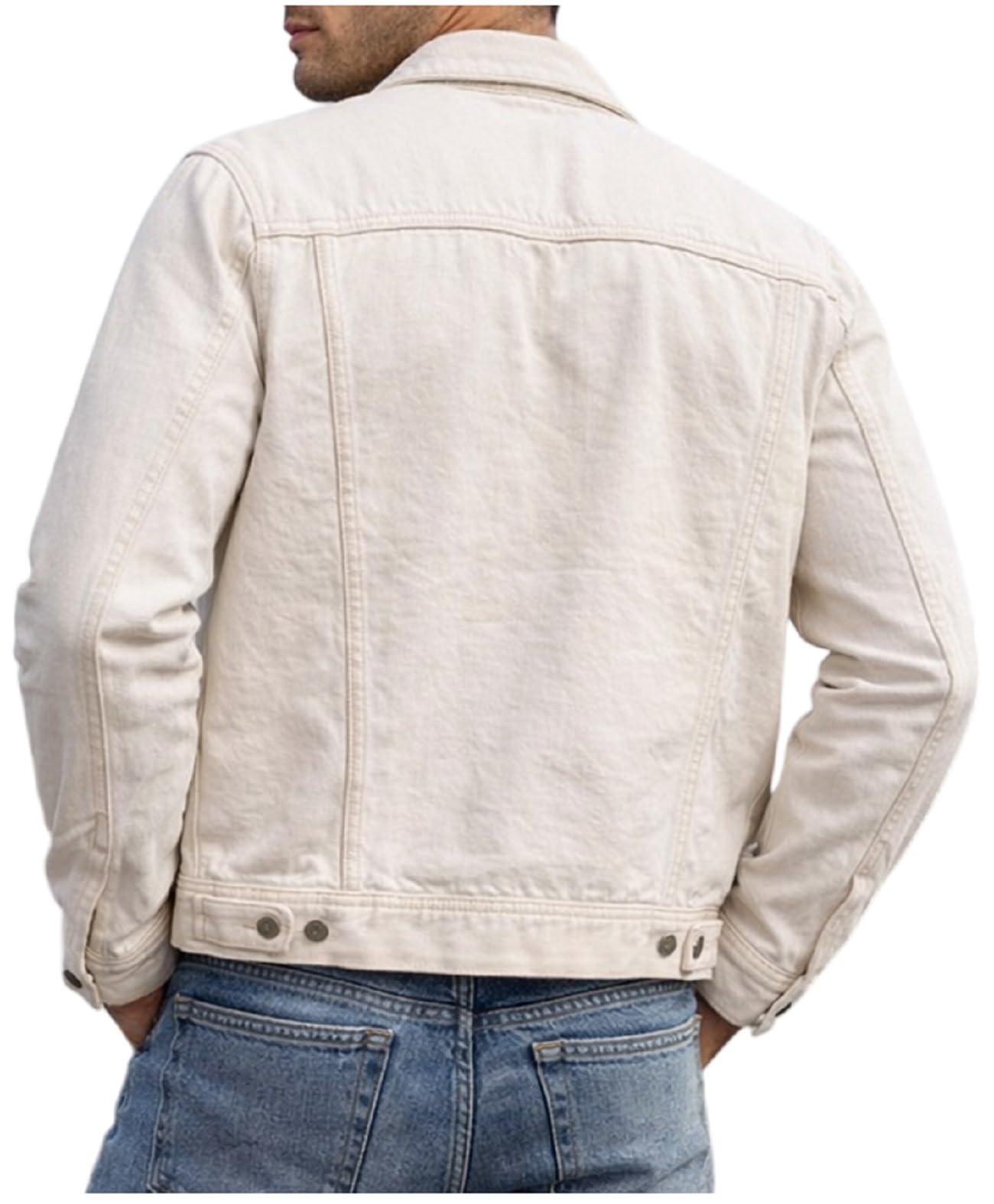 Giacca classica da uomo in denim, leggera, casual, in jeans