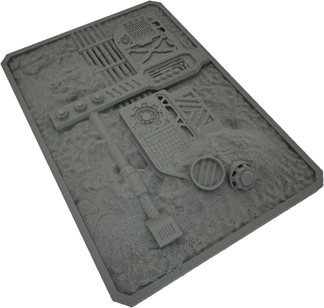 Dry Brush Texture Palette for Dry Brushing Industrial Theme Tabletop Miniature Gaming 14cm x 10cm - 3D Printed