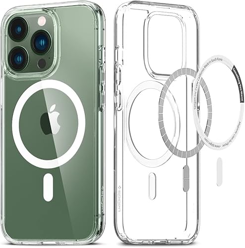 Vista 10 de Spigen Funda para iPhone 15 Pro Max, ultra híbrida MagFit [antiamarilleo] [compatible con Magsafe] - Fibra de carbono