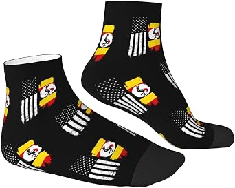 Ugandan American Half Uganda Half USA Exceptional Breathable Ankle Socks | Comfortable, Stylish, And Durable for Men and Women