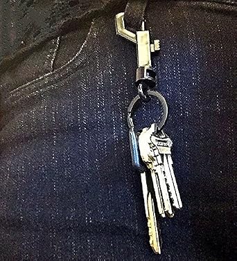 3 Pcs swivel snap Bolt Keychain clips Keychain hooks. Lightweight & Durable clasp with hook for Keys, Key Chains, Tags and Lanyards. 2.75x0.83 Plastic Spring keychain clasp come with key rings.