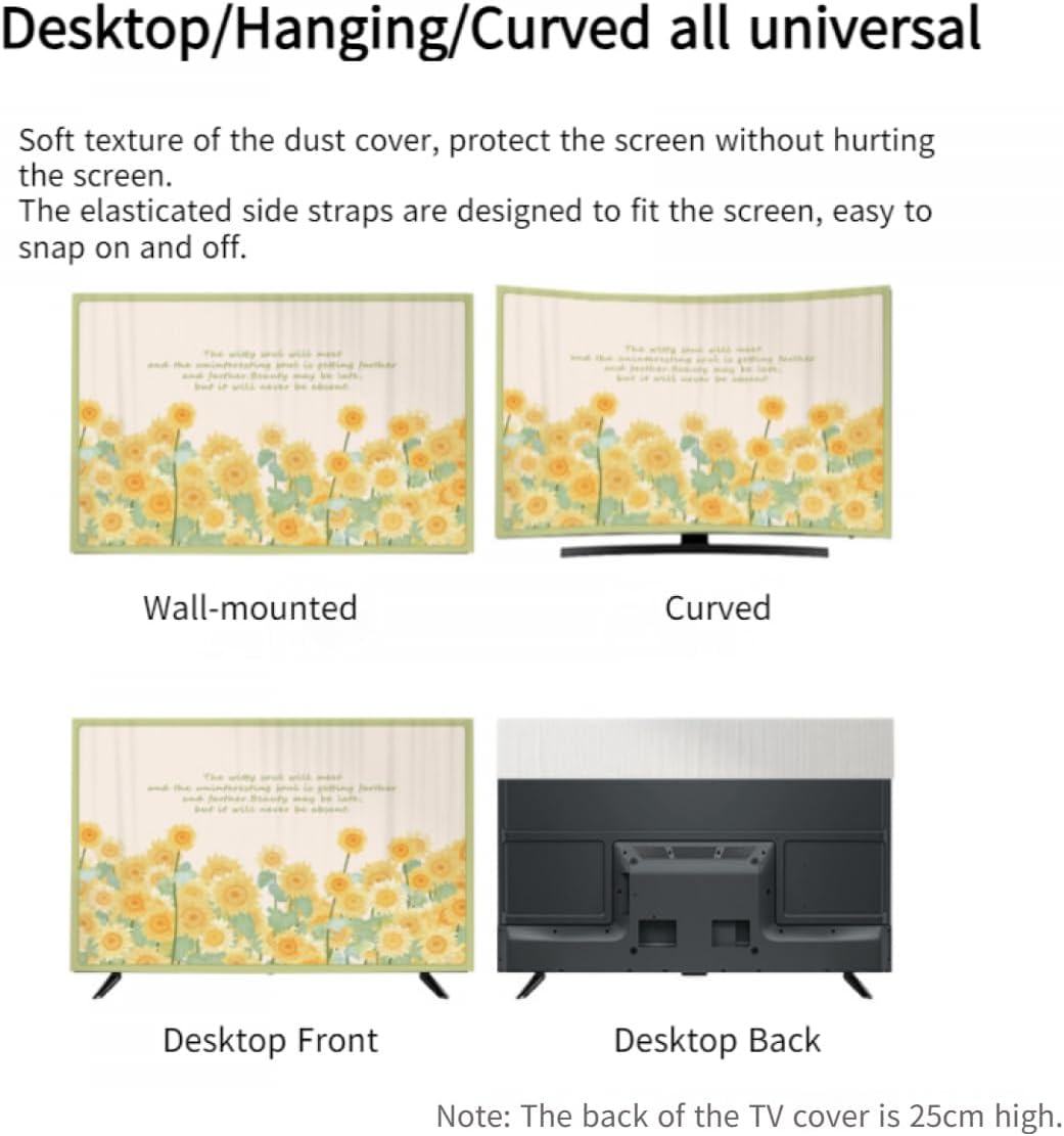 TV Cover High-end TV Dust Cover Modern Soft Display Protector LCD/LED Screen Protective Cover Bedroom Living Room Decoration for Television Computer Monitor Universal-Orange-1||80inch(190*110cm)