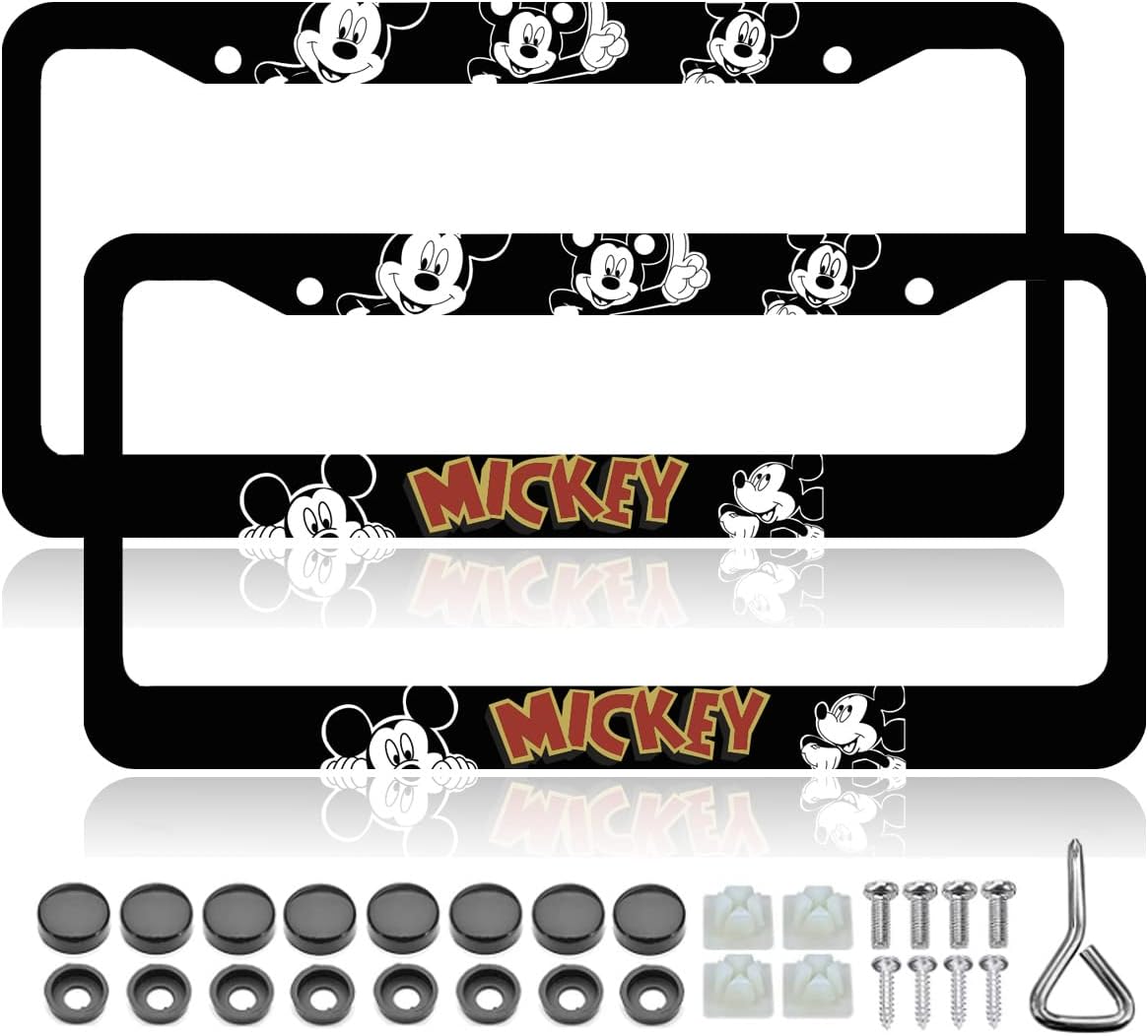 SAFUL Fit for License Plate Frames Black, 2 Pack Aluminum Alloy License Plate Tag for All Cars,Rust-Proof, Rattle-Proof, Weather-Proof regular : Automotive