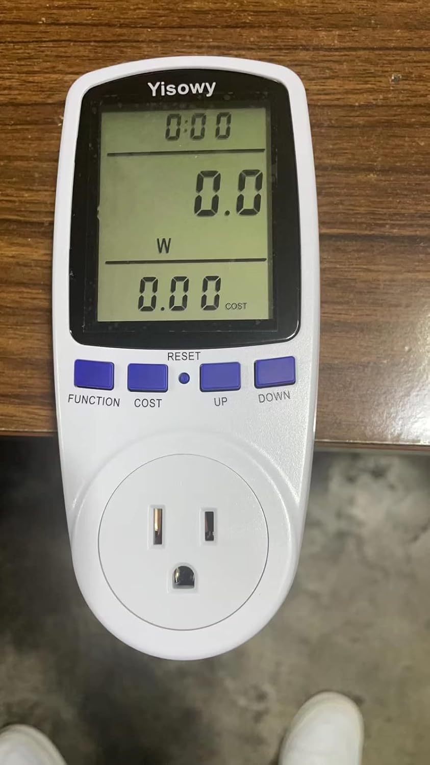 Yisowy Electricity Usage Monitor Plug Power Watt Voltage Amps Meter