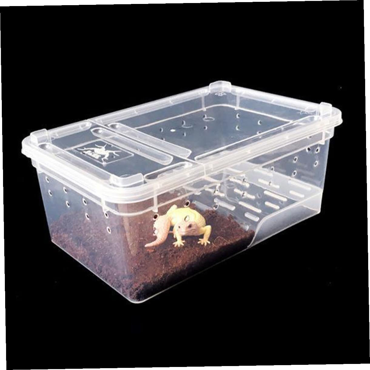 Homoyoyo Acquario per Rettili e Vasca per Tartarughe con Piattaforma Antiscivolo in Plastica Trasparente Grande, Habitat Multifunzionale per Anfibi, per Allevamento, Trasporto e Ambienti