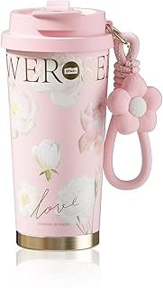 18 oz Travel Coffee Mug with Lid, Stainless Steel Coffee Tumbler, Resuab...