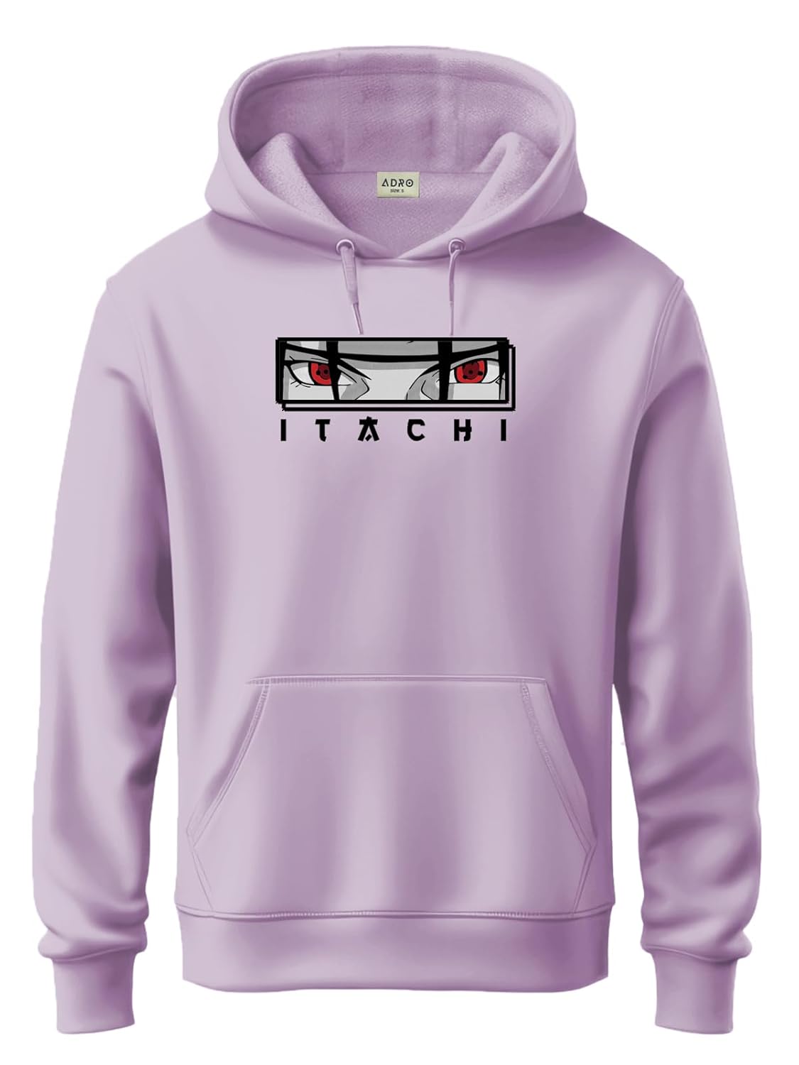 ADRO Men’s Itachi Uchiha Hoodie | 320 GSM Heavyweight Cotton Poly Fleece Printed Hoodies | Anime-Inspired Naruto Sharingan Eyes Graphic Sweatshirt for Winter & Streetwear