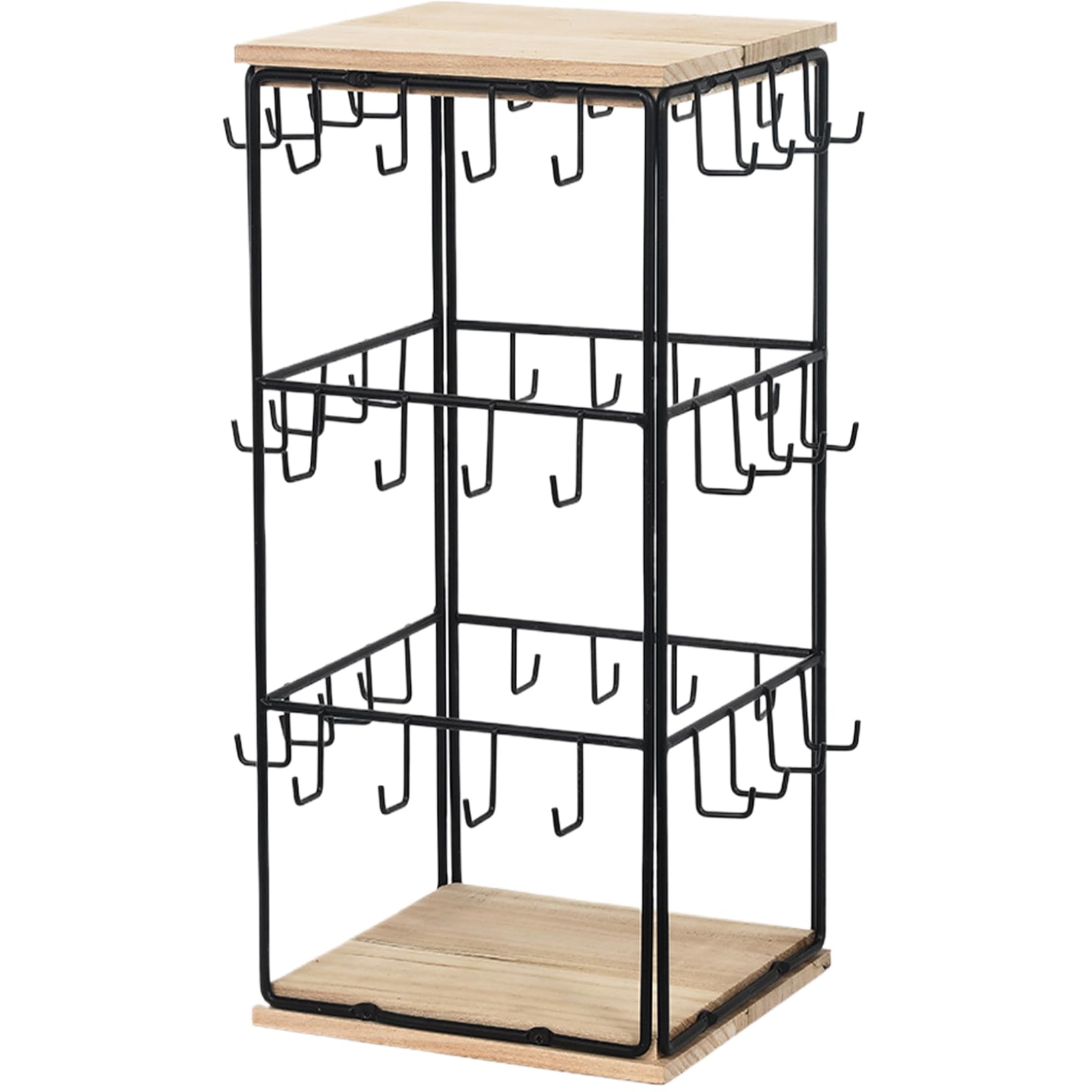 Stand boucle d'oreille anti chute avec base en bois stable