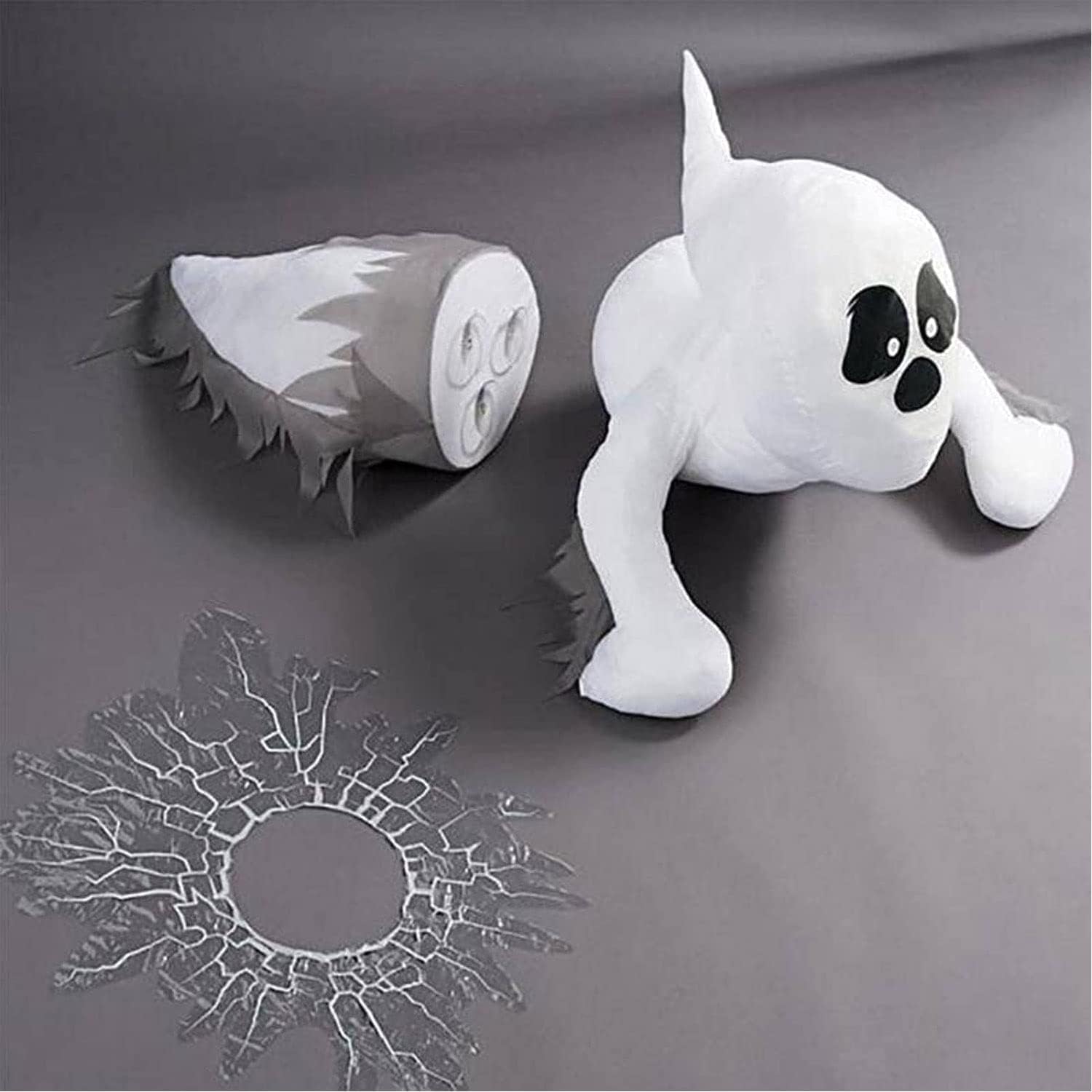 Angry Window Decoration, Broken Window Wall Art Decor, Creative Christmas Sculpture Outdoor Window Broken Ornaments Window Sticker,Poor