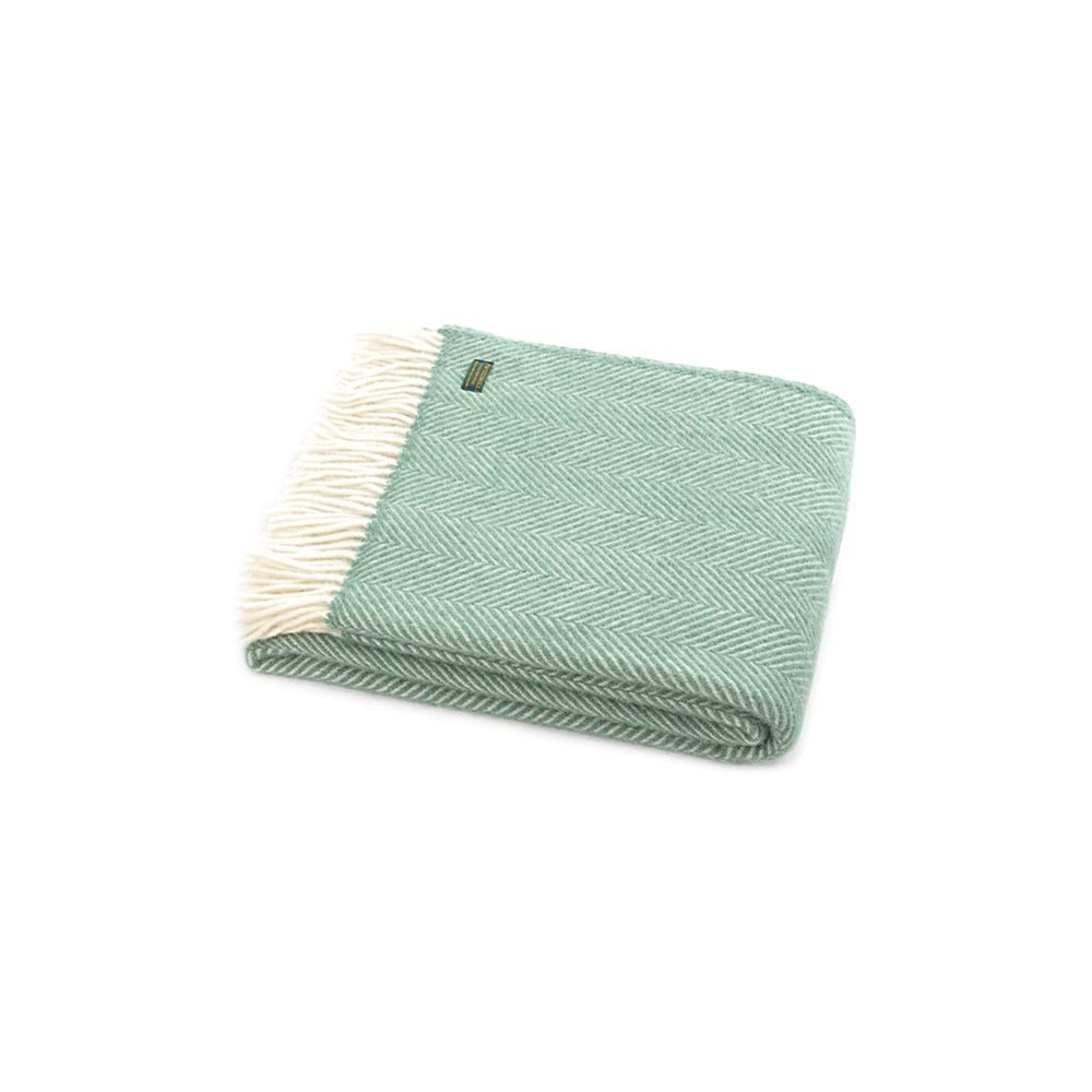 Tweedmill Green Fishbone Sea Wool Throw