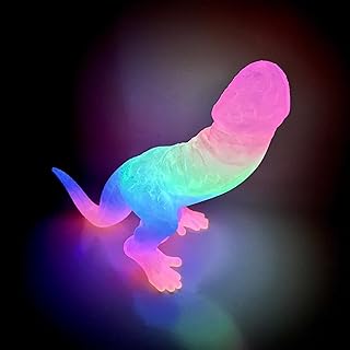 Dinosaur Penis Figurines, Dinosaur Penis Glow in The Dark Rainbow Figurines, Perfect Prank Gag Gift, Funny Valve Stem Cap, Bachelorette Gift Party, (1 pc 3 inch)