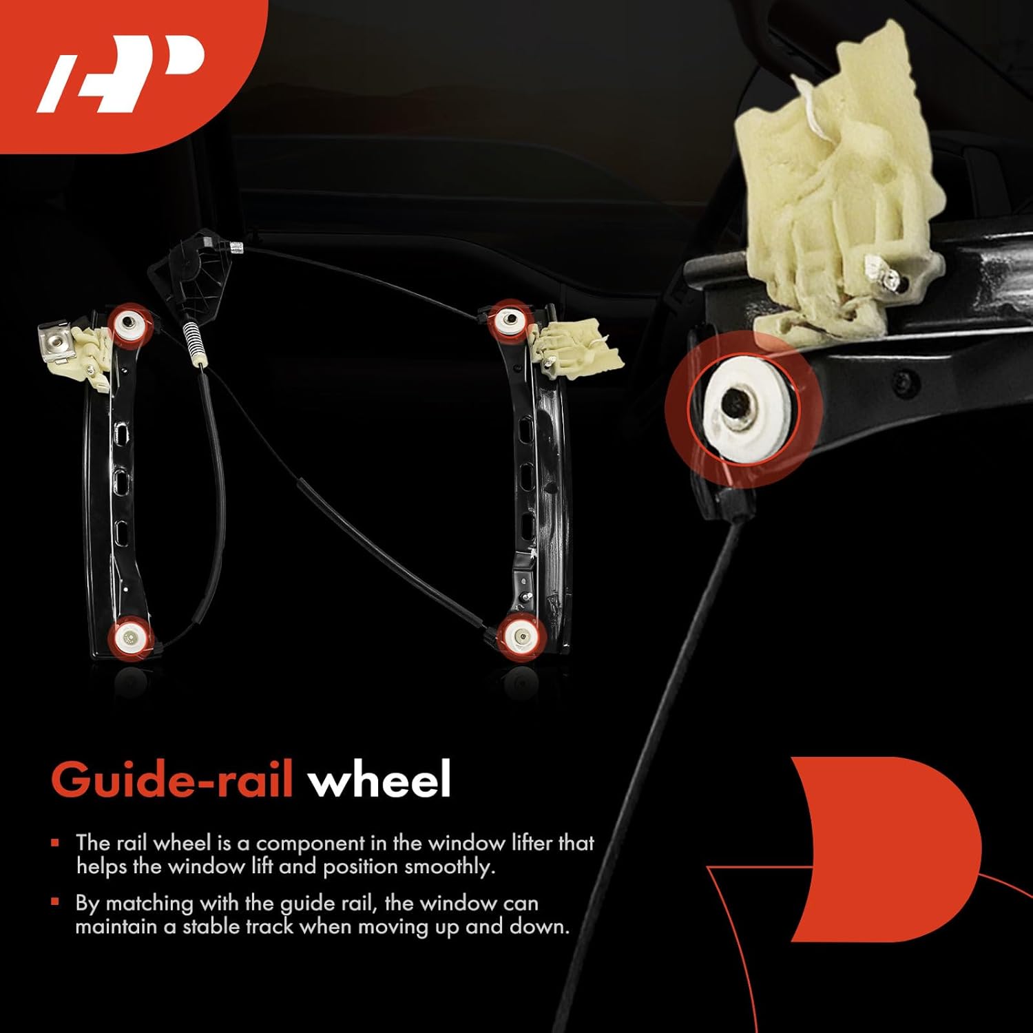 A-Premium Front Left Driver Side Electric Power Window Regulator Without Motor Compatible with Chrysler 200 2011-2014, Sebring 2008-2009, Convertible