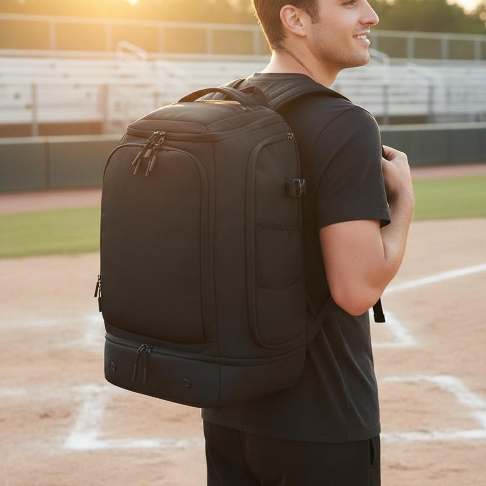 Perfeclan Mochila de Béisbol Mochila Deportiva Bolsa de Entrenamiento Bolsa de Equipo con Gran Capacidad y Organización para Bate Guantes y Gorra Impermeable