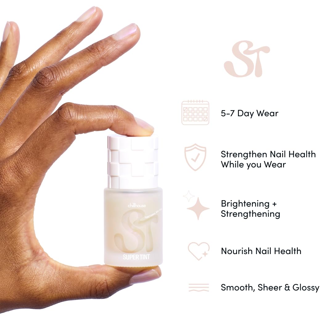 Chillhouse Super Tints Nail Strengthener - Keratin, Vitamins C & E, and AHAs - Coco Fizz - Image 2