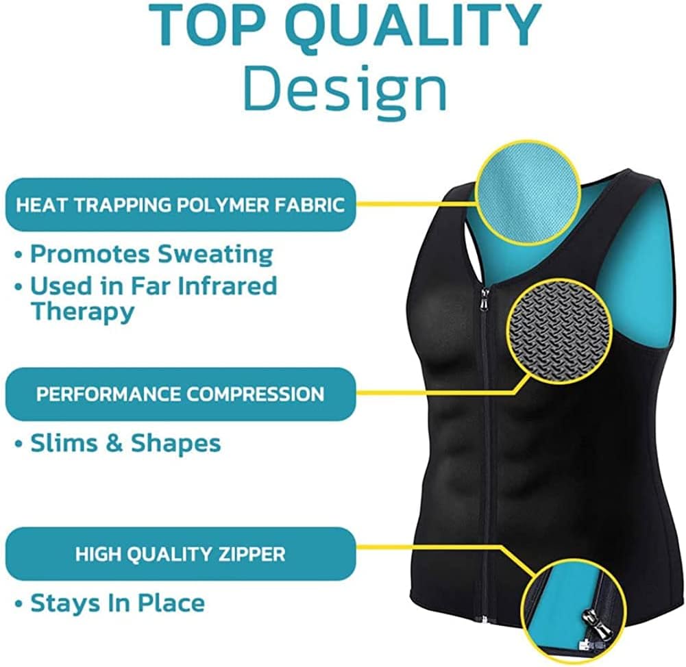 Manson Gynecomastia Compress Zipper Vest, Gynecomastia Compress Tank Top, Compression Tank Top Men