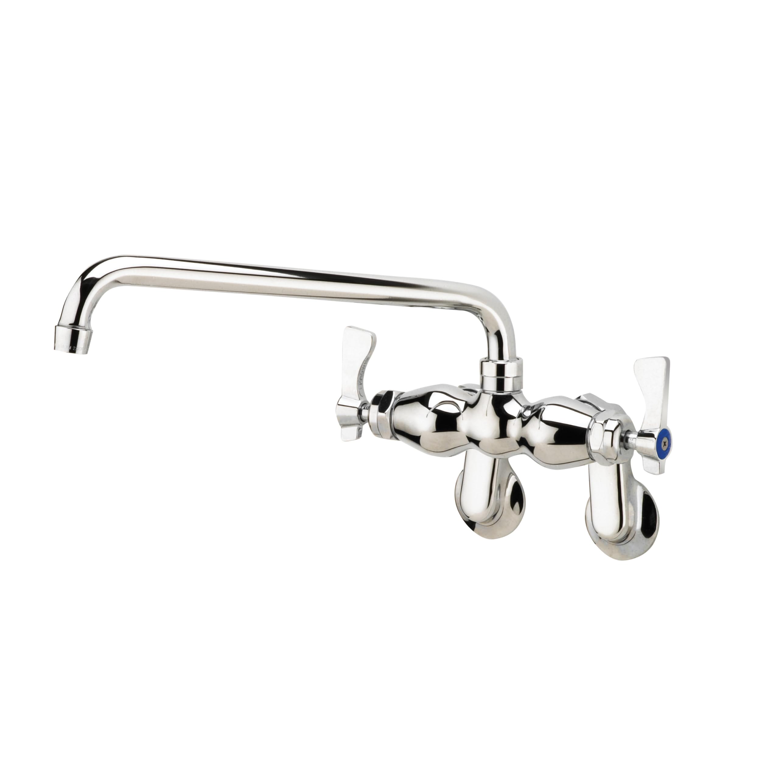 Royal Series Adjustable Wall Mount Faucet with 12" Spout by Krowne – 11"L x 16"W x 3"H, Brass, Chrome, Model 15-612L