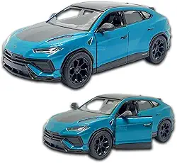 Miniatura de carro Lamborghini Urus Performante 12 CM 1/40, Carrinho de ferro, Abertura de portas, Com Fricção, Carrinhos de coleção Kinsmart (Azul)