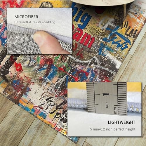 Tapis pop art street graffiti multicolore pour réveiller la chambre d'un ado