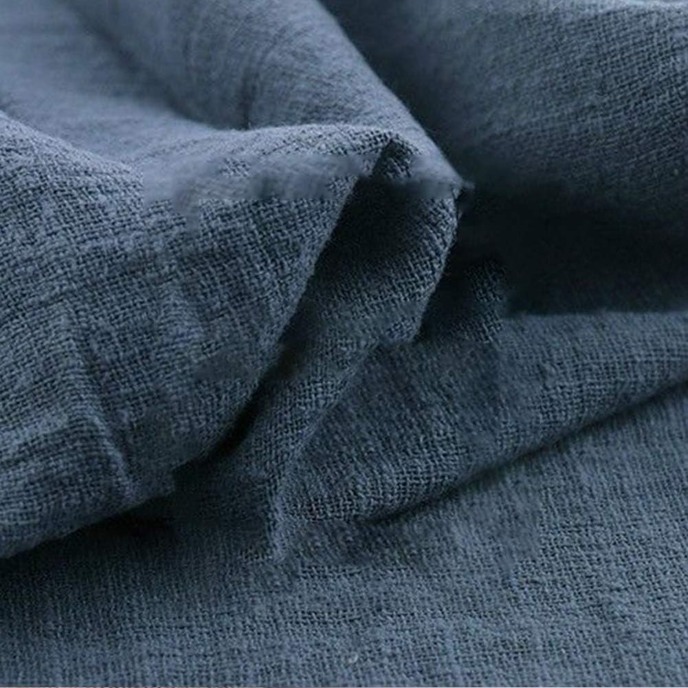 EUGNN Linen Cotton Fabric,130 x 100 cm Organic Material Pure Natural Flax Cambric Eco DIY Clothes Fabric Soft Cotton Linen Curtain Cloth Handmade