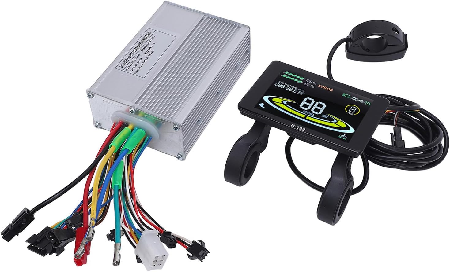 Electric Motor Controller, Sine Wave 3 Mode Self Learning Controller, LCD Color Screen with Efficient Design, Ideal for 36V 48V 350W 500W Brushless Motors